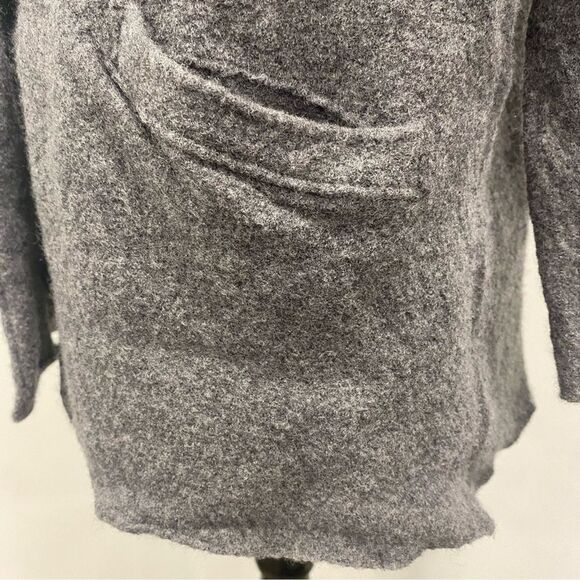 EILEEN FISHER XL Gray Merino Wool One-Button Slouchy Sweater Blazer Notch Collar - Picture 10 of 16